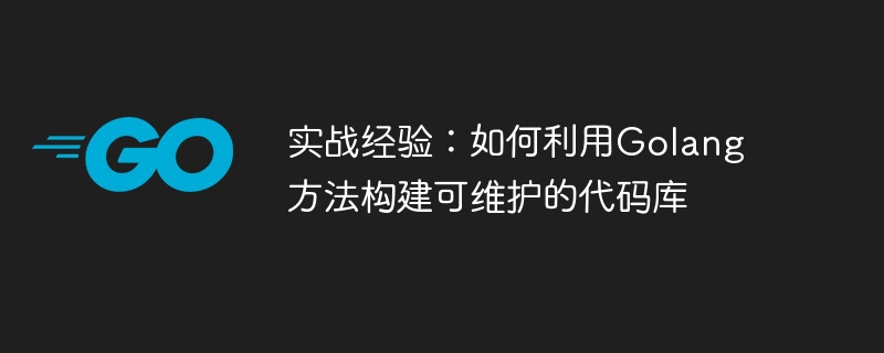 实战经验：如何利用golang方法构建可维护的代码库