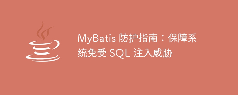 MyBatis 防护指南：保障系统免受 SQL 注入威胁