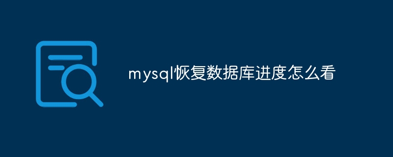 mysql恢复数据库进度怎么看