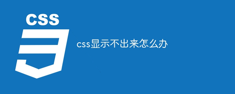 css显示不出来怎么办