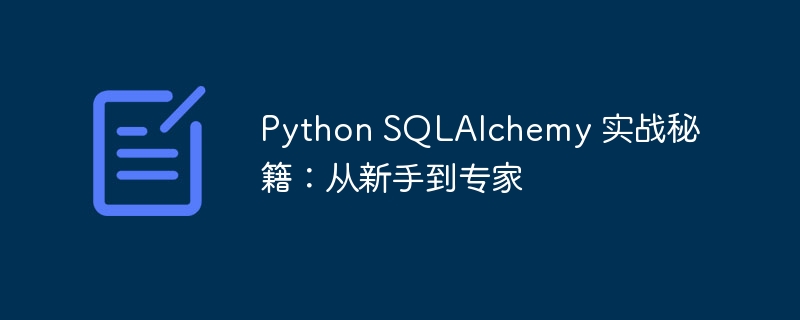 python sqlalchemy 实战秘籍：从新手到专家