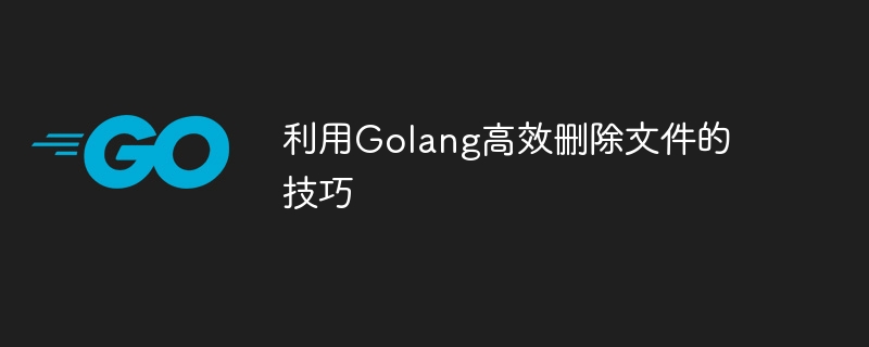 利用golang高效删除文件的技巧