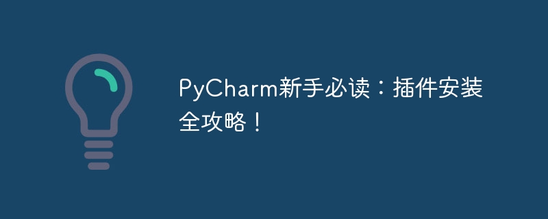 PyCharm Beginners Guide: Comprehensive understanding of plug-in installation!