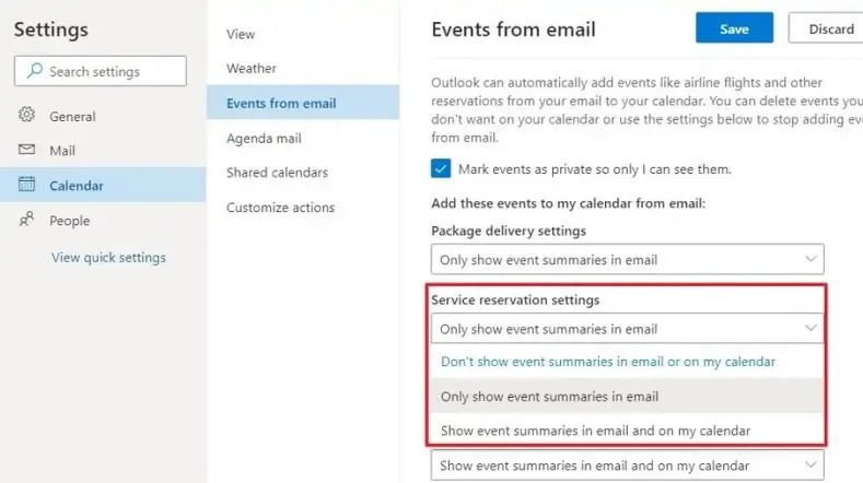 How to stop Outlook from automatically adding events to my calendar