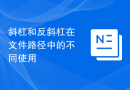 斜杠和反斜杠在文件路径中的不同使用