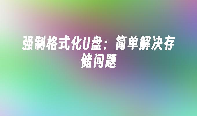 USB フラッシュ ドライブの強制フォーマット: ストレージの問題の簡単な解決策