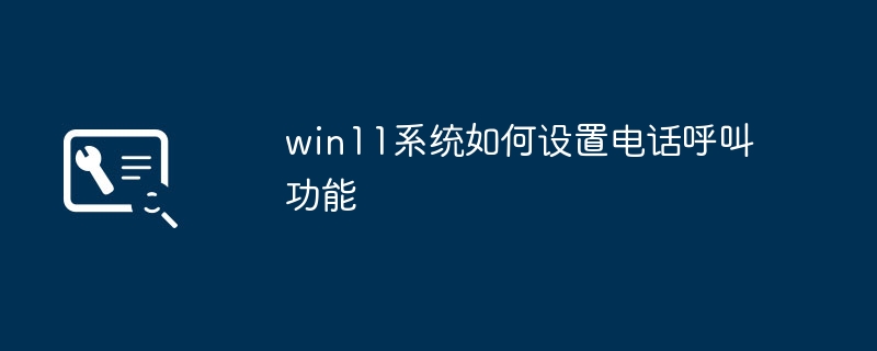 win11 시스템에서 전화 통화 기능을 설정하는 방법