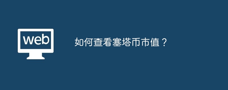 Seta의 시가총액을 확인하는 방법은 무엇입니까?