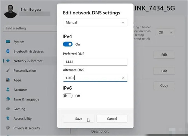 How to set dns in win10