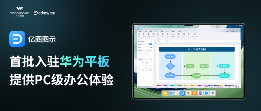 华为 MatePad Pro 11 现已支持亿图图示 PC 版，可在应用商店直接下载