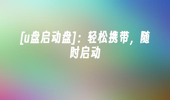 [USBブートディスク]:持ち運びが簡単でいつでも起動できます。