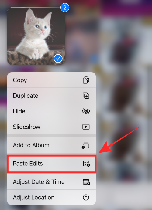 How to copy edits in the Photos app on iPhone