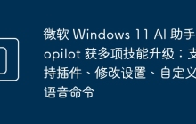 微软 Windows 11 AI 助手 Copilot 获多项技能升级：支持插件、修改设置、自定义语音命令