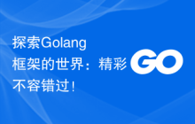 探索Golang框架的世界:精彩不容错过!