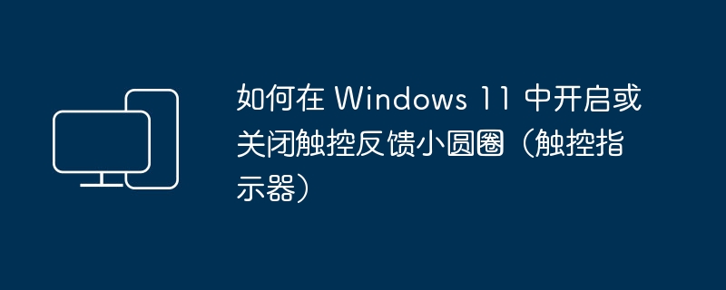 如何在 Windows 11 中开启或关闭触控反馈小圆圈（触控指示器）