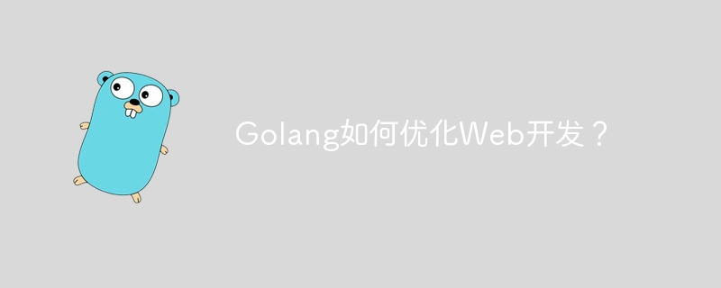 golang如何优化web开发？