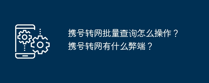 번호이동성을 위한 일괄 쿼리는 어떻게 수행하나요? 번호이동성의 단점은 무엇인가요?