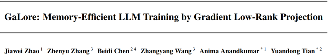 New work by Tian Yuandong and others: Breaking through the memory bottleneck and allowing a 4090 pre-trained 7B large model