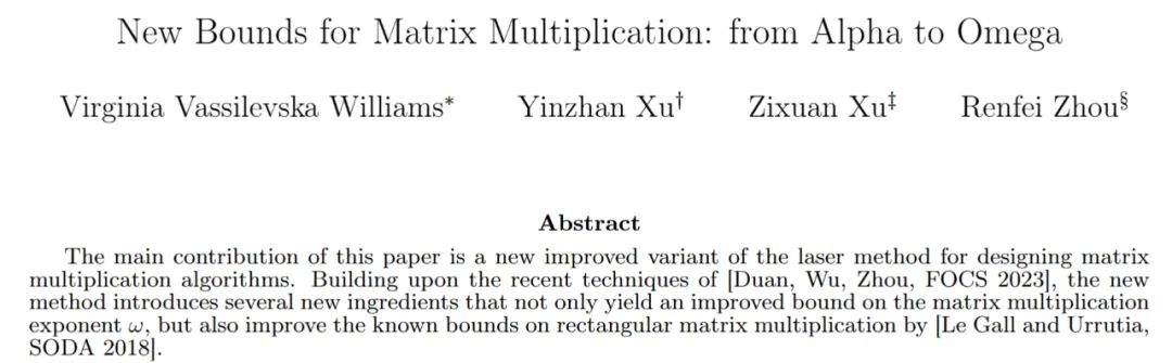 Studenten der Tsinghua Yao-Klasse veröffentlichten zwei Werke in Folge, die größte Verbesserung seit zehn Jahren: Die Matrixmultiplikation liegt nahe am theoretischen Optimum