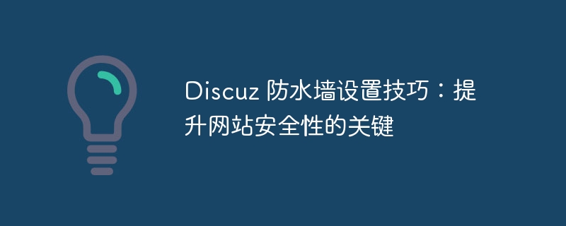 Discuz 防水墙设置技巧：提升网站安全性的关键