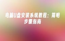电脑U盘安装系统教程：简明步骤指南