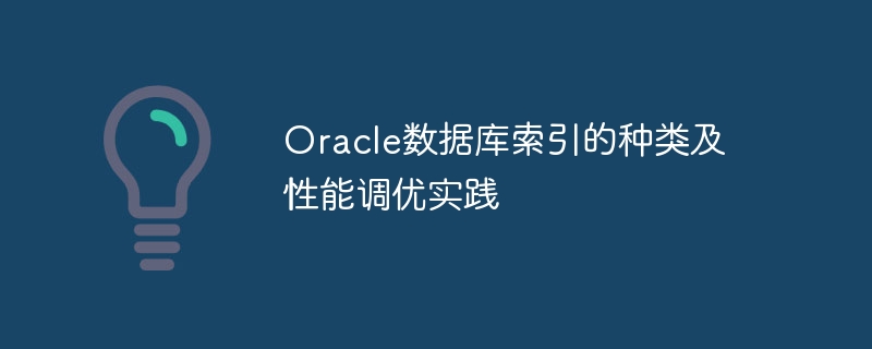 Types dindex de base de données Oracle et pratiques doptimisation des performances