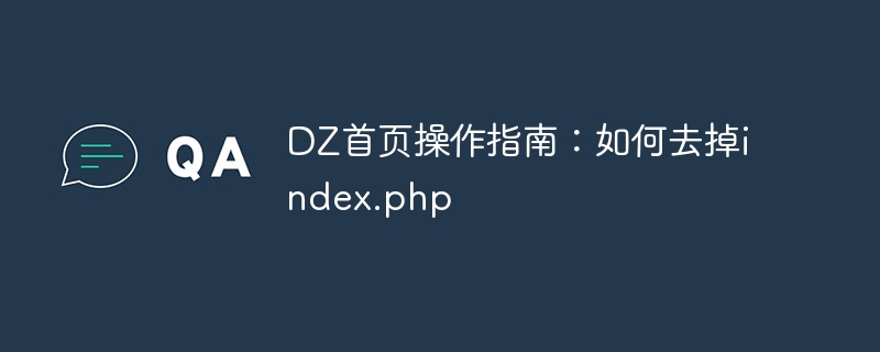 DZ homepage operation guide: How to remove index.php