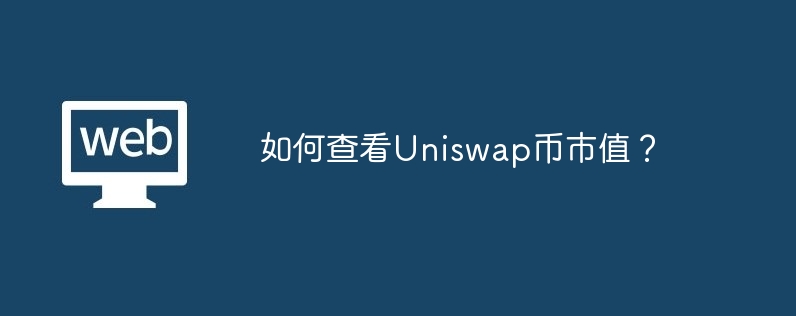 Uniswap 통화의 시장 가치를 확인하는 방법은 무엇입니까?