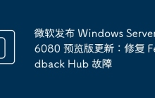 微软发布 Windows Server 26080 预览版更新:修复 Feedback Hub 故障
