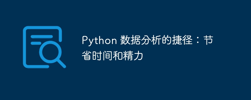 Python 数据分析的捷径：节省时间和精力