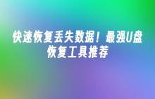 快速恢复丢失数据！最强U盘恢复工具推荐