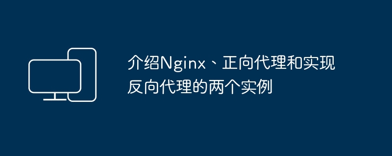 Nginx、フォワード プロキシ、およびリバース プロキシの 2 つの実装例の紹介