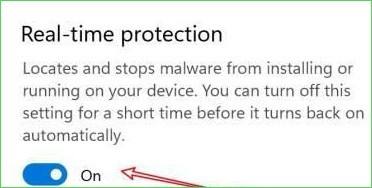 What should I do if I turn off the real-time protection in Windows 11 and turn it on again?