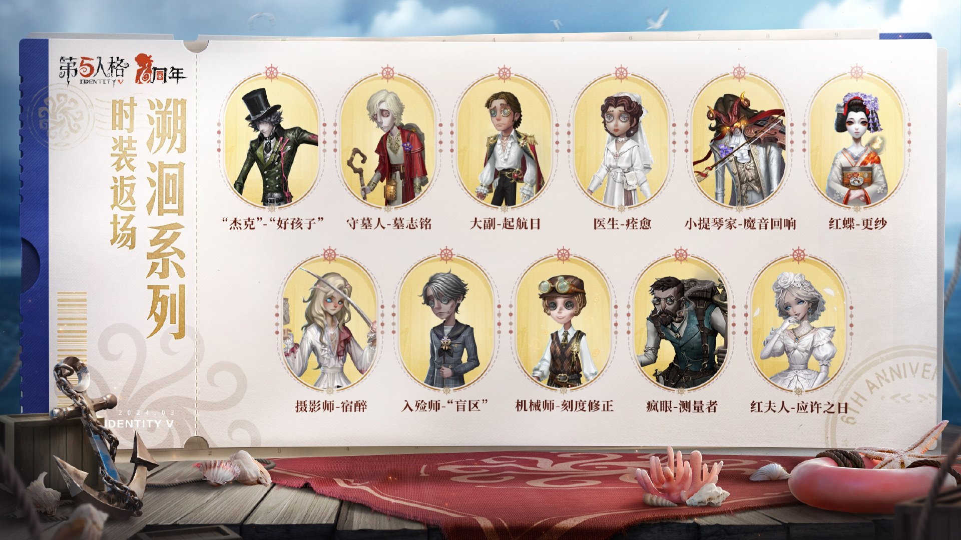 Identity V Anniversary Celebration Return to Ivory Tower Fashion Content List