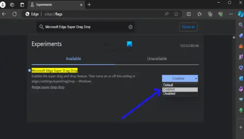 How to enable Super Drag and Drop mode in Microsoft Edge