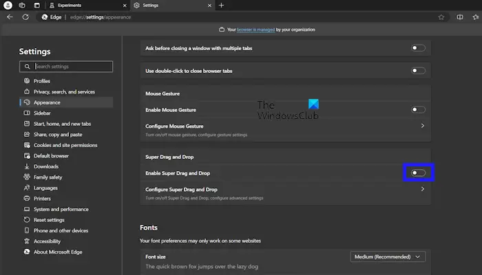 How to enable Super Drag and Drop mode in Microsoft Edge