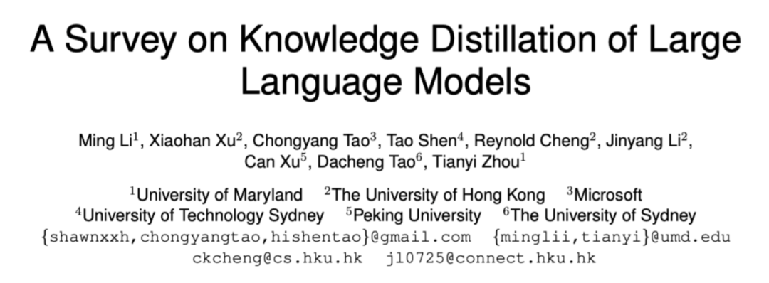 Tao Dacheng のチームは、香港大学および UMD と共同で、374 件の関連著作を要約し、LLM 知識蒸留に関する最新のレビューを発表しました。
