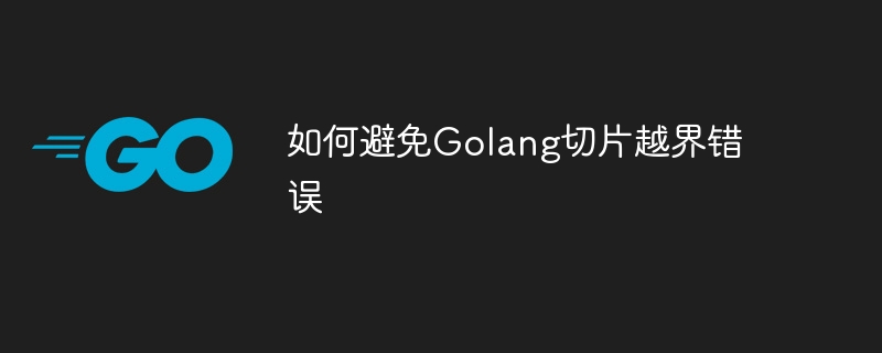 Comment éviter lerreur Golang slice hors limites