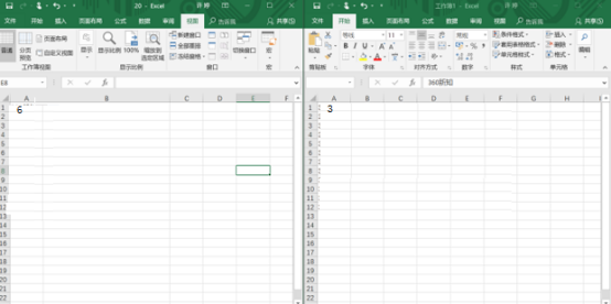 How to display two excel tables on the screen at the same time