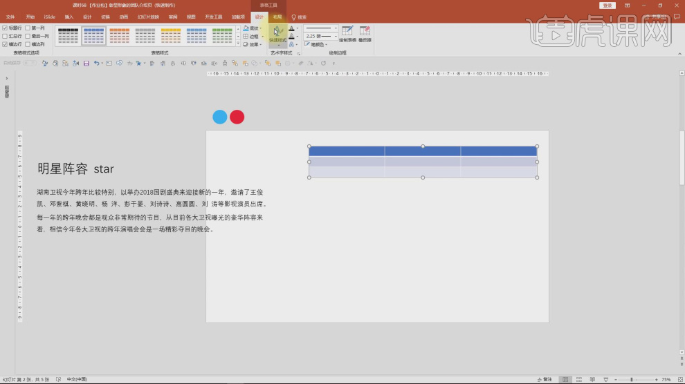 PPT rapid production team introduction page table