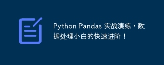 python pandas 实战演练，数据处理小白的快速进阶！