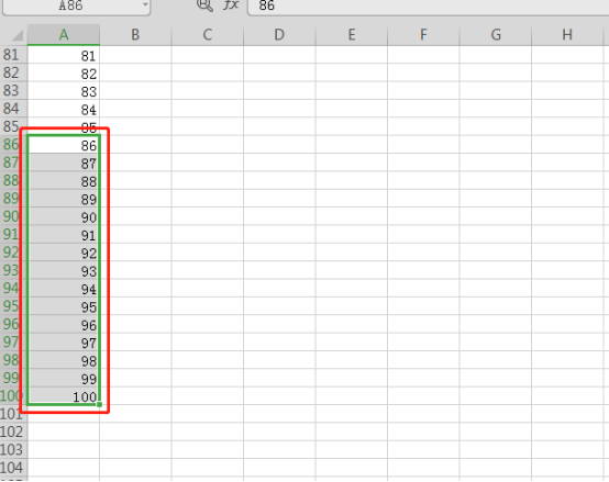 How to select a long column in excel