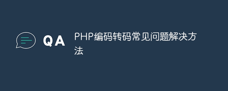 Lösungen für häufige Probleme bei der PHP-Kodierung und -Transkodierung