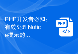 PHP开发者必知：有效处理Notice提示的策略