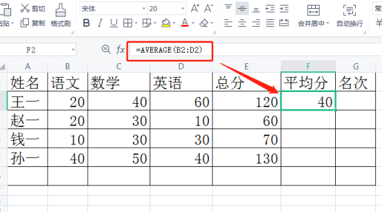 Application of excel statistical functions