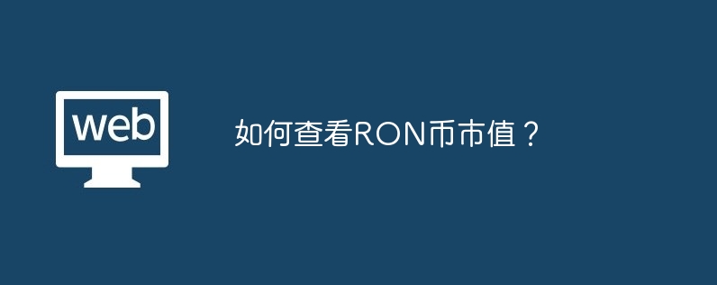 如何查看RON币市值？