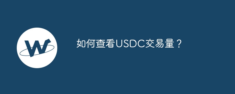 如何查看USDC交易量？
