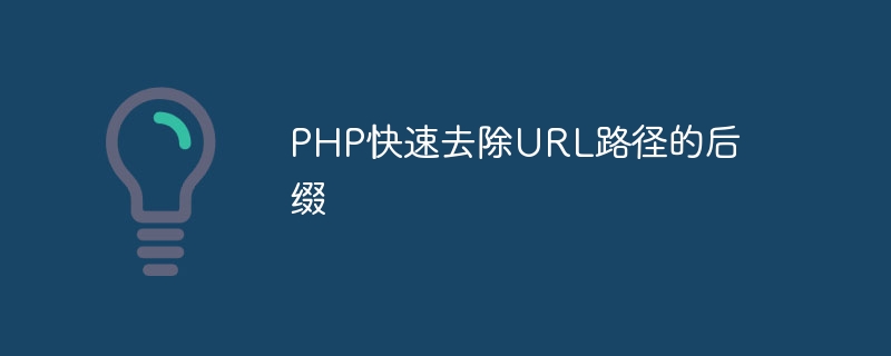 PHP를 사용하여 URL 경로에서 접미사를 빠르게 제거하세요.