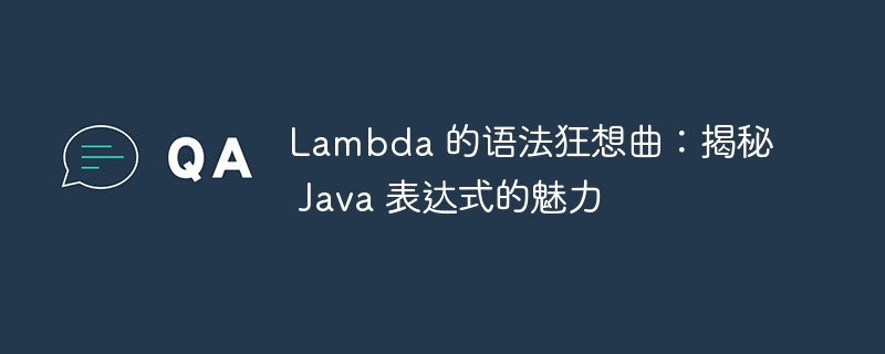 Lambda 的语法狂想曲：揭秘 Java 表达式的魅力