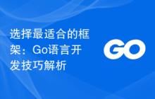 选择最适合的框架:Go语言开发技巧解析